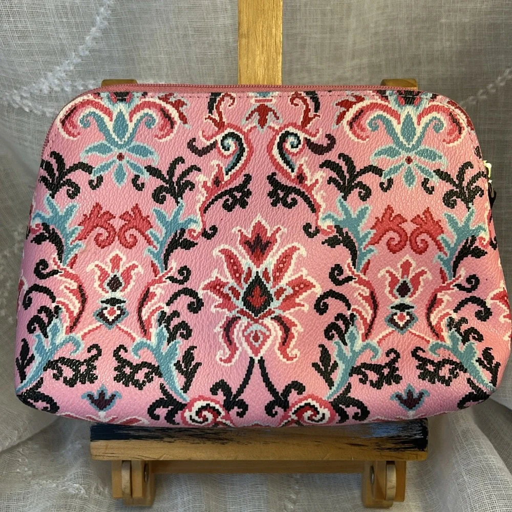 Kate Spade cross stitch pattern cosmetic bag